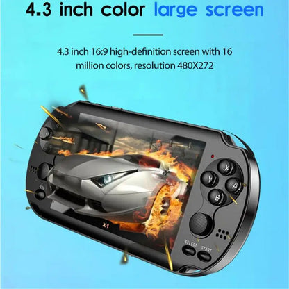 Mini Portable 4.3-inch Screen Video Game Console Support Camera For Psp 128 Bit Built-in 10000 Classic Games X1 Gamepad