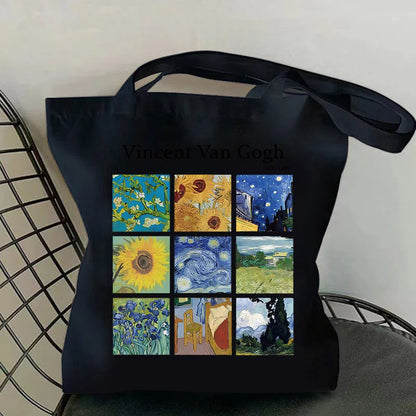 Vincent Van Gogh Capacious Tote Bag, Casual Portable Shoulder Bag ,Lightweight Shopping Bag, Big Reusable Canvas Bag