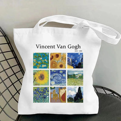 Vincent Van Gogh Capacious Tote Bag, Casual Portable Shoulder Bag ,Lightweight Shopping Bag, Big Reusable Canvas Bag